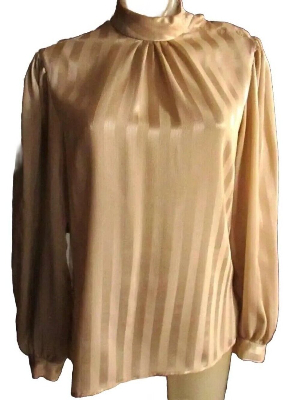 Glammy Satin Top Blouse Vintage 1970s John Meyer Sz 8 Medium Polyester Satin